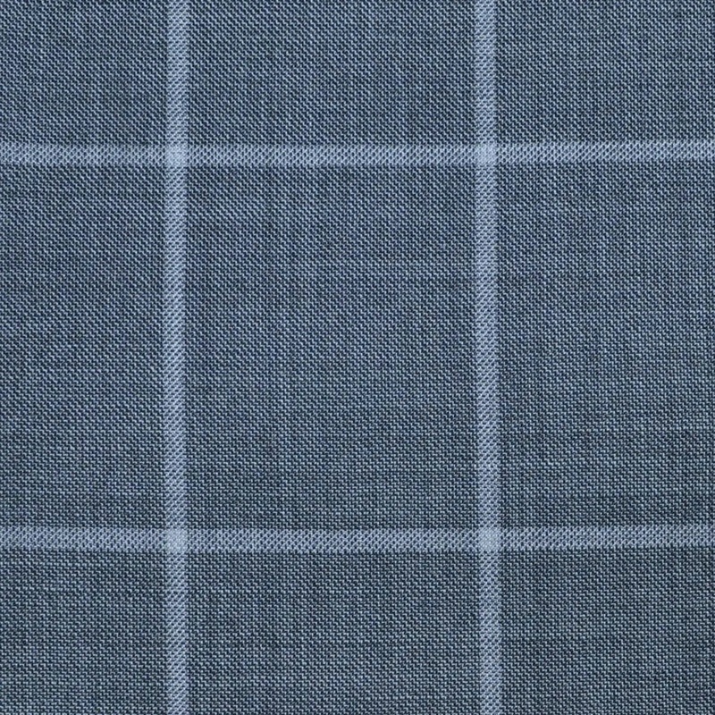 Light Grey Sharkskin with Muted White Window Pane Check Super 120's All Wool Suiting