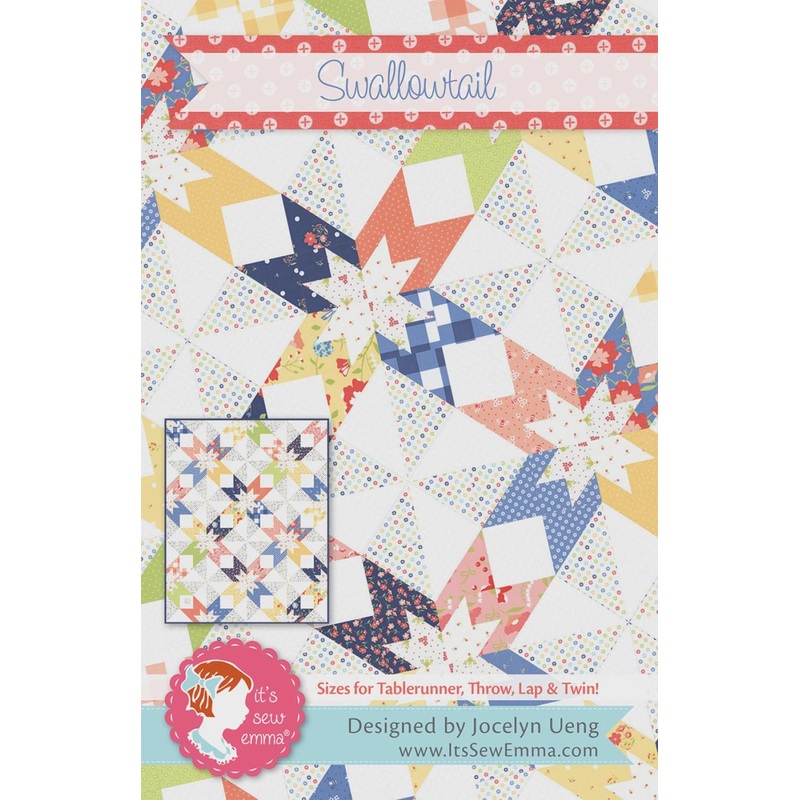 Swallowtail Printed Quilt Pattern By It's Sew Emma #ISE-264 by It's Sew Emma 4 sizes available
