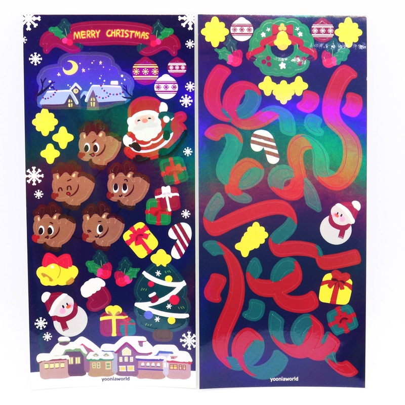 Yooniaworld Polco Diary Journal Christmas Deco Hologram Stickers All Options(2 pcs)