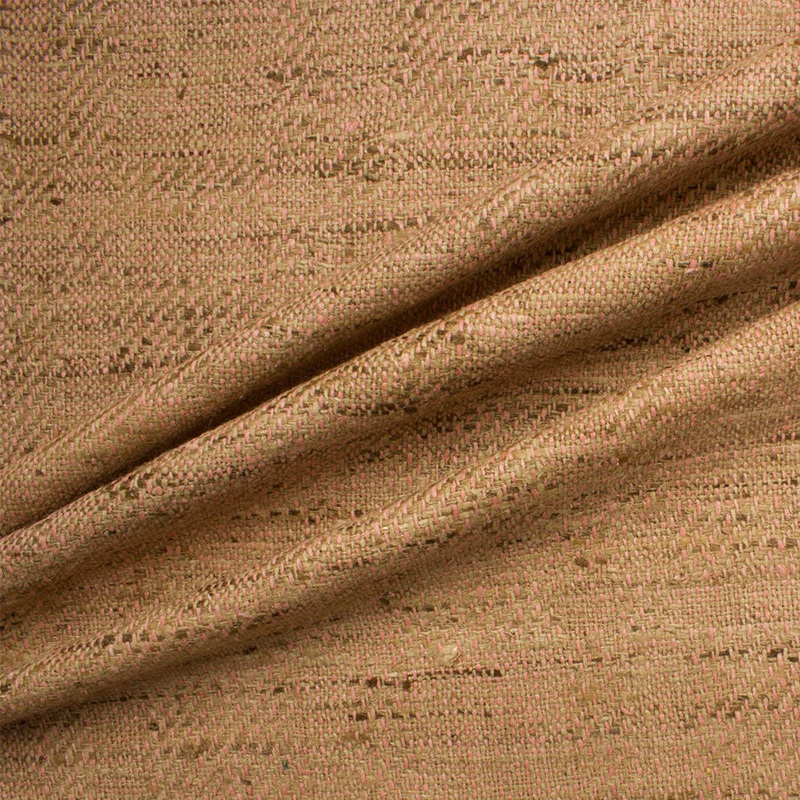 Beige & Pink Tweed Matka Silk