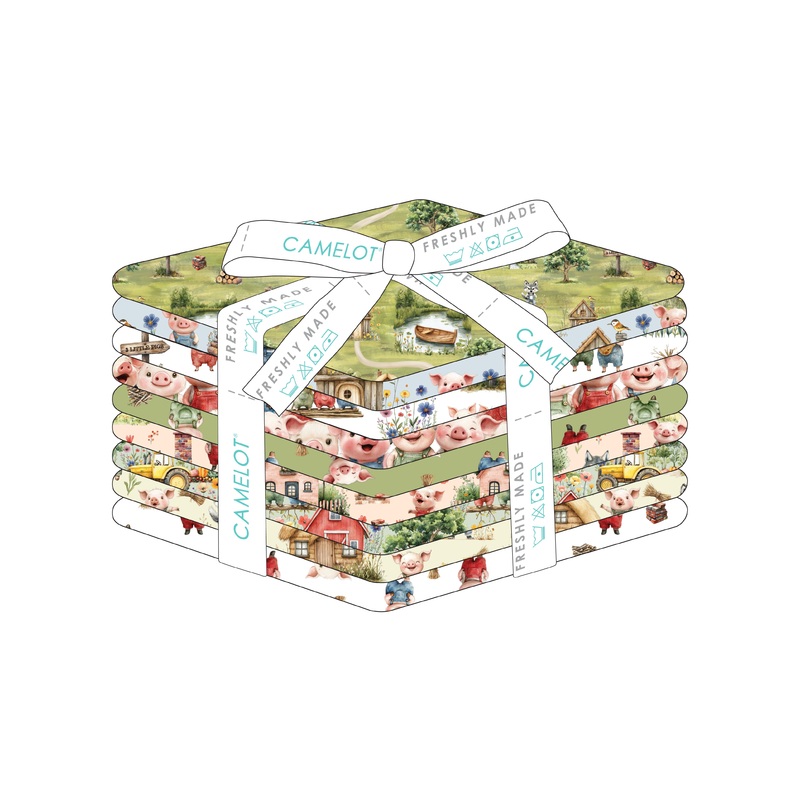 Three Little Pigs Collection Fat Quarter Bundle (9 pieces) Multi