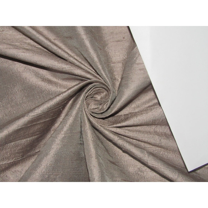 100% PURE SILK DUPIONI FABRIC DUSTY MAUVE 54" wide WITH SLUBS MM115