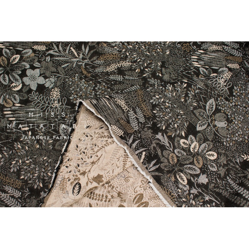 Yarn Dyed Woven Garden Jacquard - black, latte
