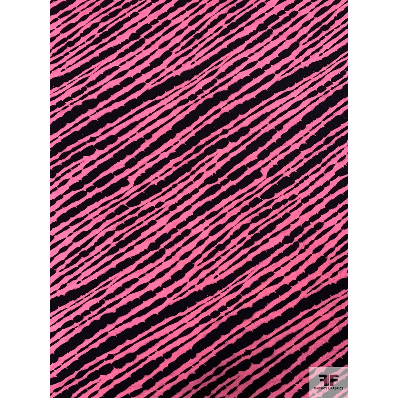 Zebra Inspired Printed Soft Rayon Jersey Knit - Pink / Black