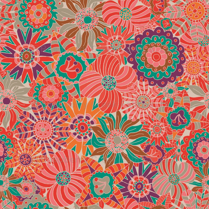 Red and Pink Scandi Round Flowers