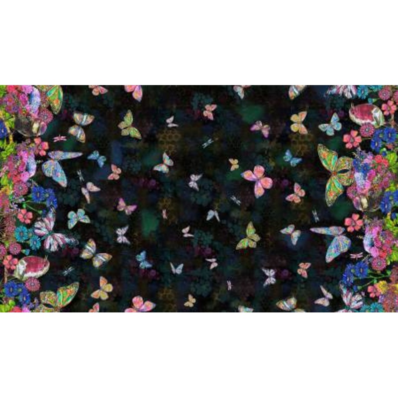Shine ON Black Butterflies in Bloom Double Border 54845D-5