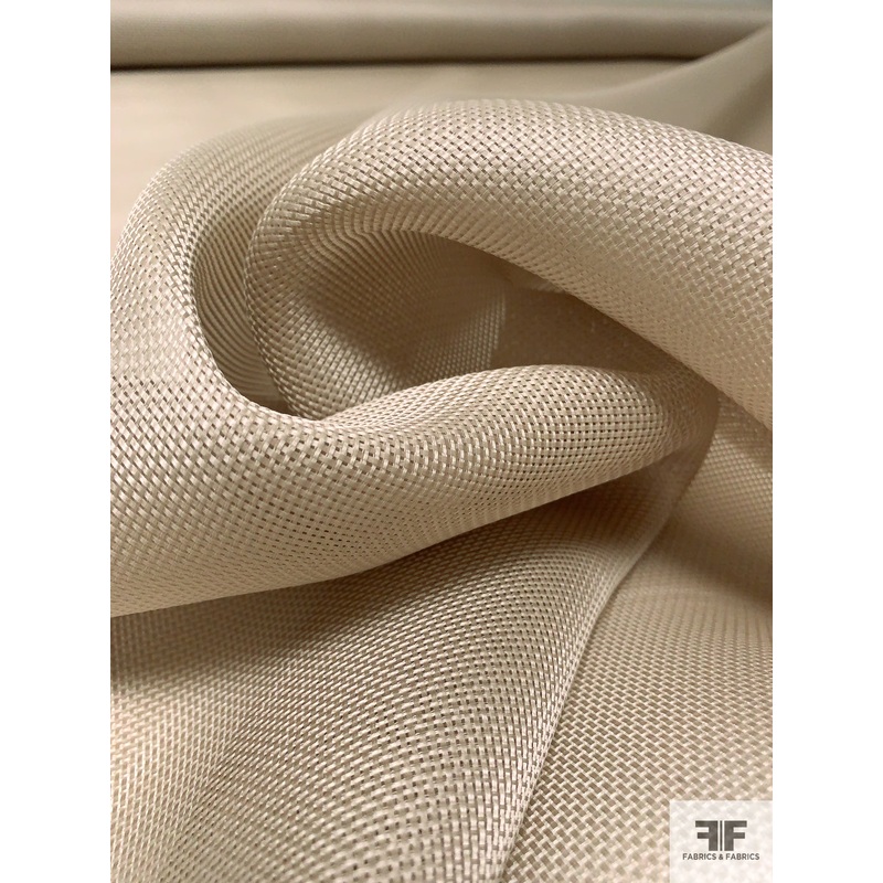 Basketweave Silk Gazar - Beige