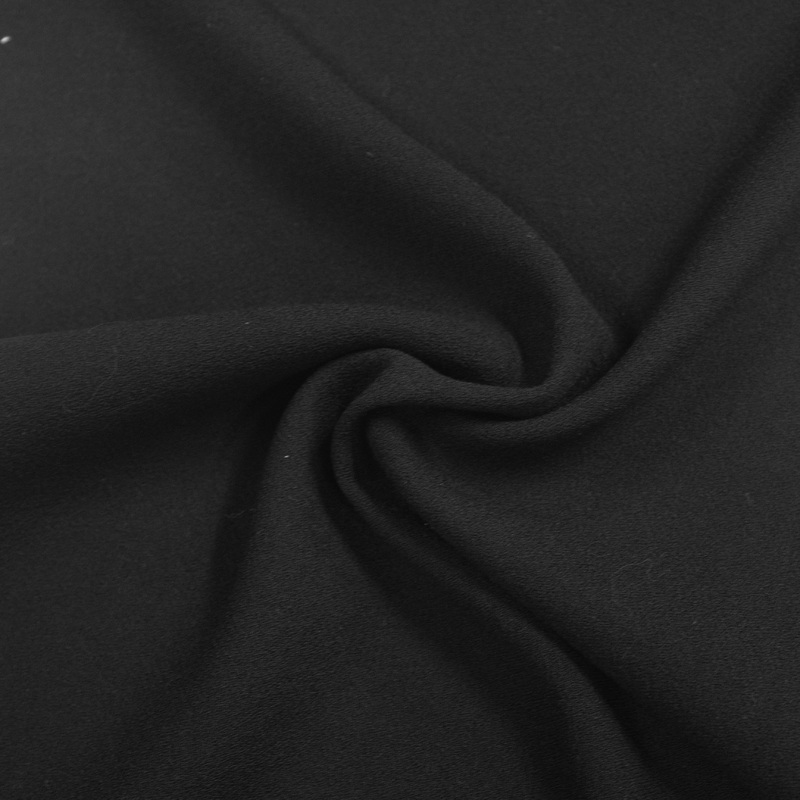 Beatrice Black Wool Crepe Fabric