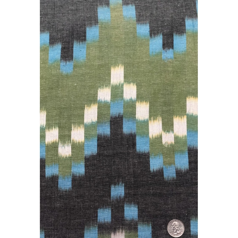 Black/Green 228 Cotton Ikat