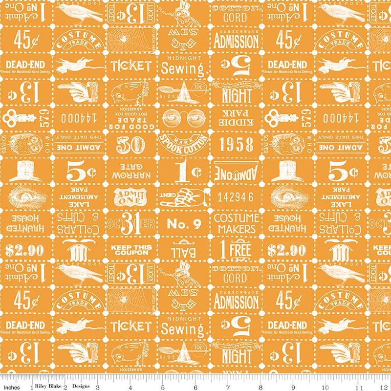 Riley Blake - Costume Maker's Act II - Ticket Grid Orange - C16009-ORANGE