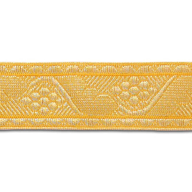 1 1/4" Gold & Yellow Brocade Ecclesiastical Ribbon