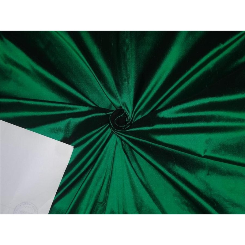 100% Silk Dupioni fabric green x black color 54" wide DUP275