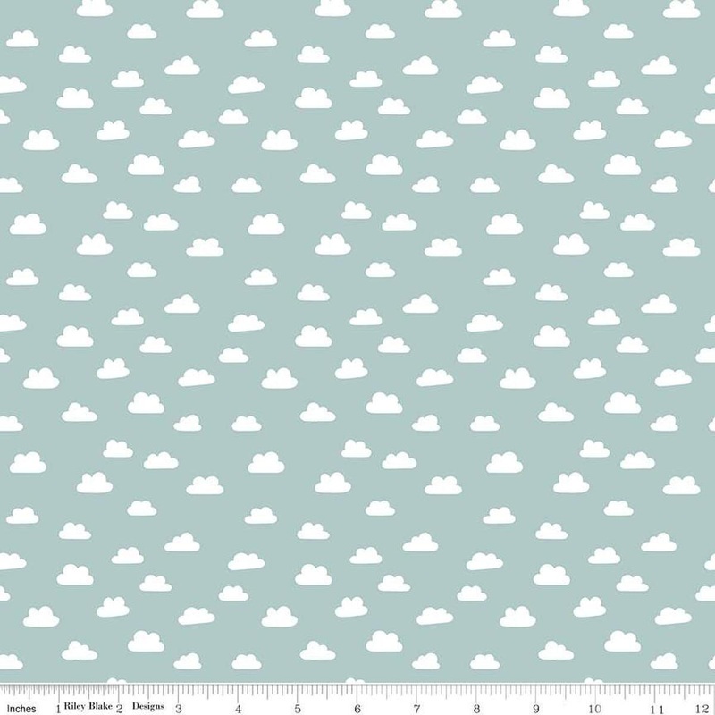 Baby Boy Clouds C16763 Blue - Riley Blake Designs - Cloudy Sky Mist - Quilting Cotton Fabric