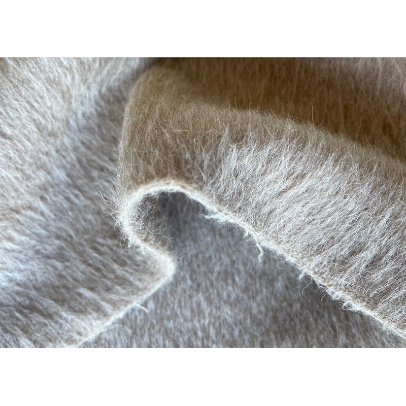 Camelidae Beige Double-Faced Alpaca & Wool Blend Coating (Made in Italy)