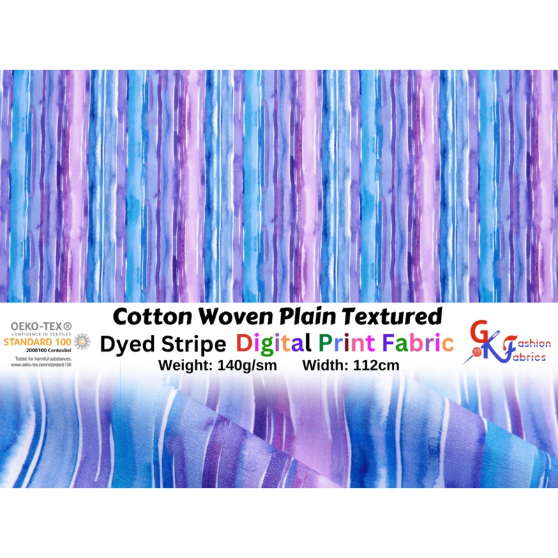 Quilted Cotton Woven Plain Textured Dyed stripe Digital Print Fabric - D#24