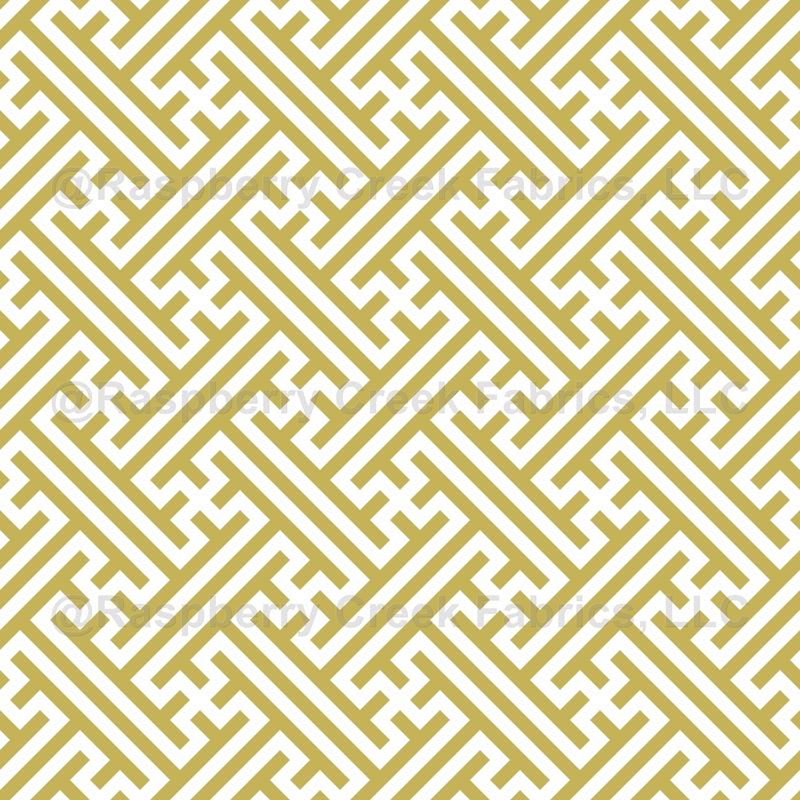 Sayagata pattern, Japanese Clothing, Yellow Gold and White