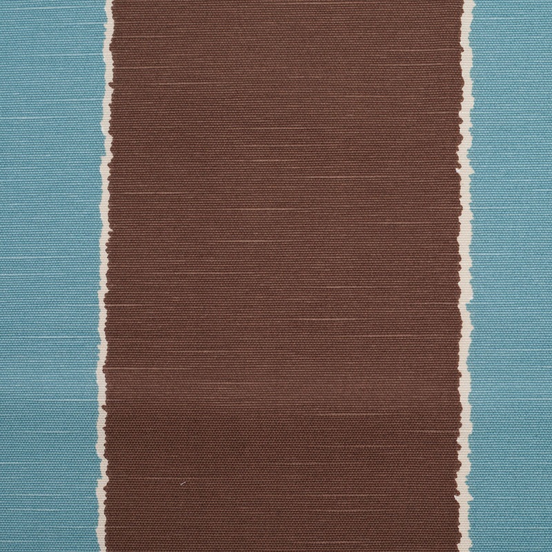 Spanish Blue/Brown Striped Poly-Cotton Woven
