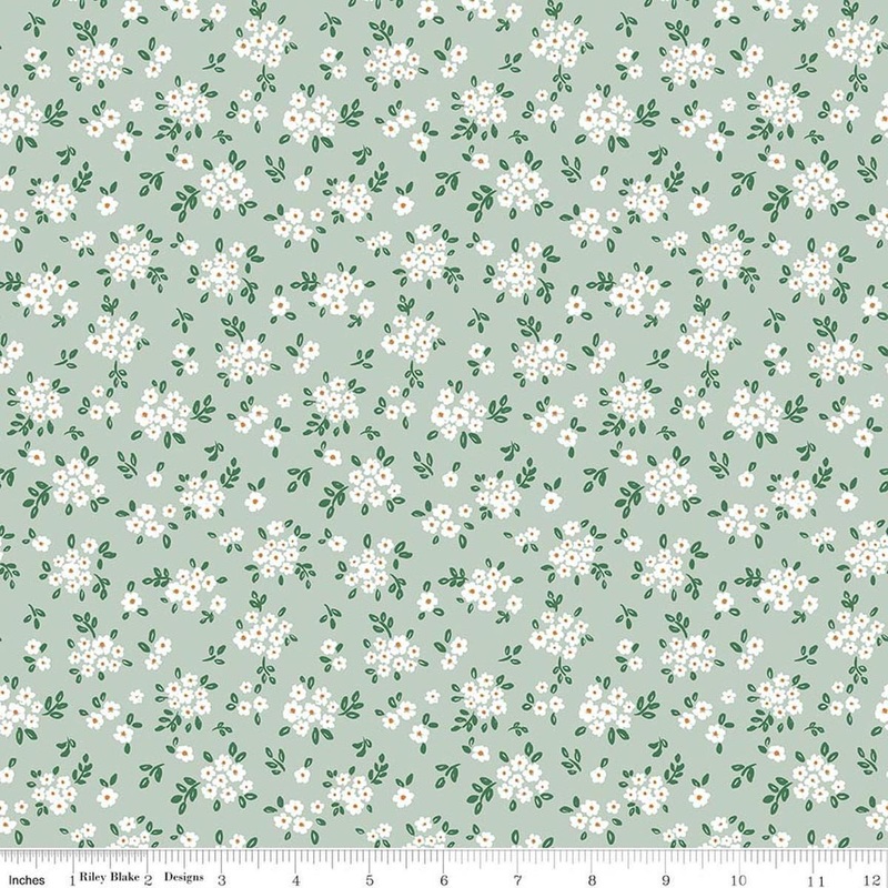 Sweet Cotton Tales Blooming Bliss C17315 Sage - Riley Blake Designs - Quilting Cotton Fabric