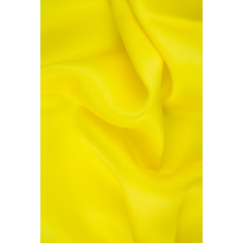 Blazing Yellow Silk Satin Face Organza Fabric