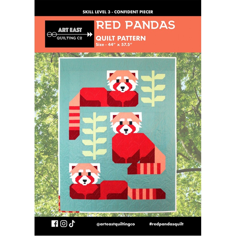 Red Pandas Quilt Pattern by Art East Quilting Co