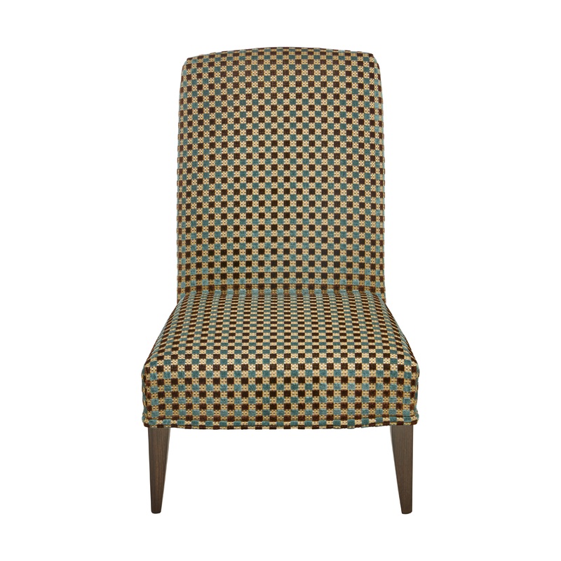 Rita Slipper Chair in Theodora Lagoon/ Chocolate