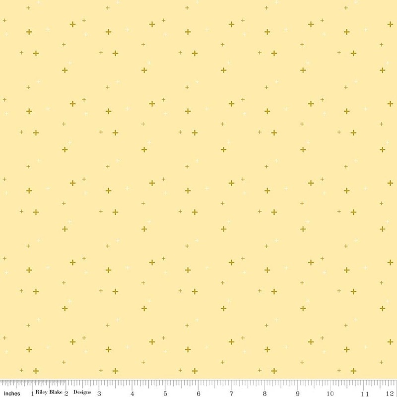SALE Sparkler Sunshine Yellow SPARKLE Fabric - SC650 - Riley Blake Quilting Cotton Fabric