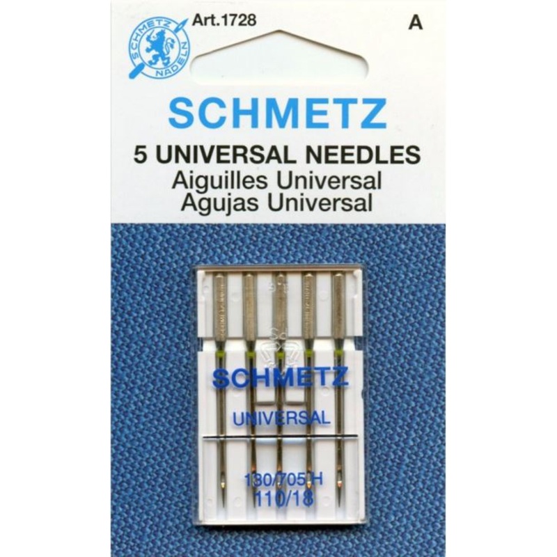 Schmetz 5pk Universal Sewing Machine Needles 1728 130/705H 15x1 Size 110/18