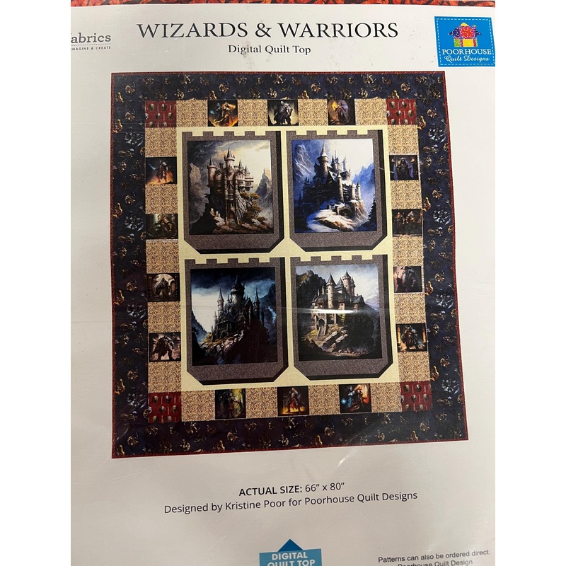 SALE The Great Houses Digital QUILT Top - Kristine Poor - Wizard & Warriors - QT Fabrics - Digital Quilt Top - Quilting Cotton