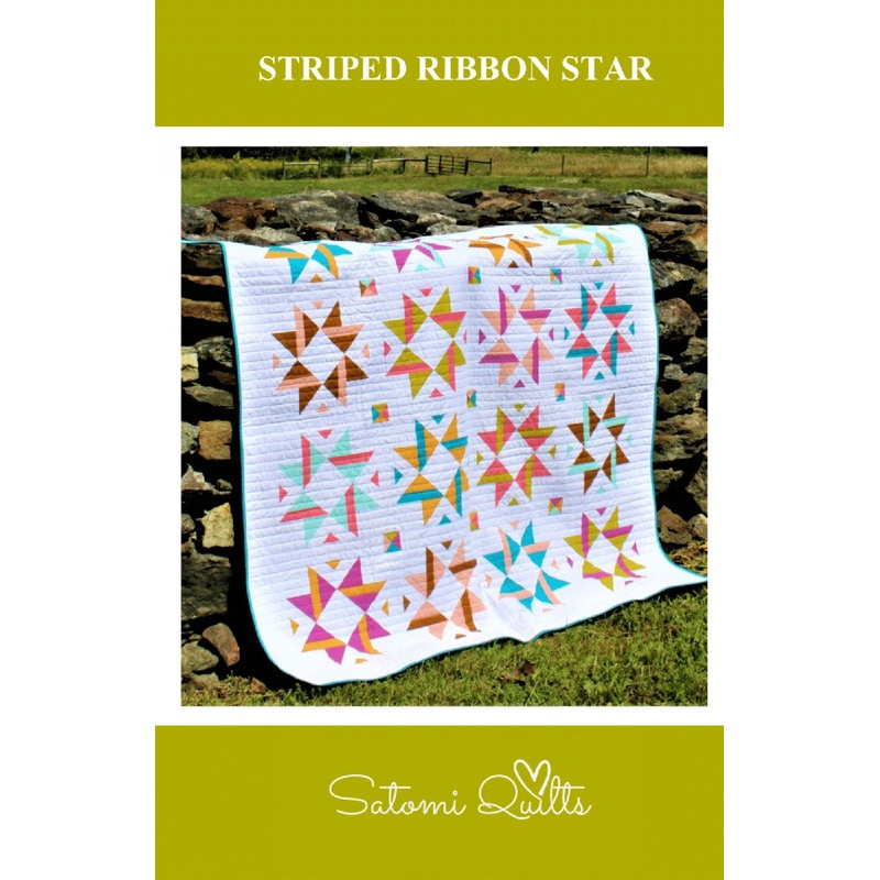 Striped Ribbon Star Quilt Pattern by Satomi Quilts