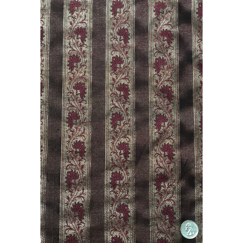 Brown Maroon Silk Brocade JV-1483 Fabric
