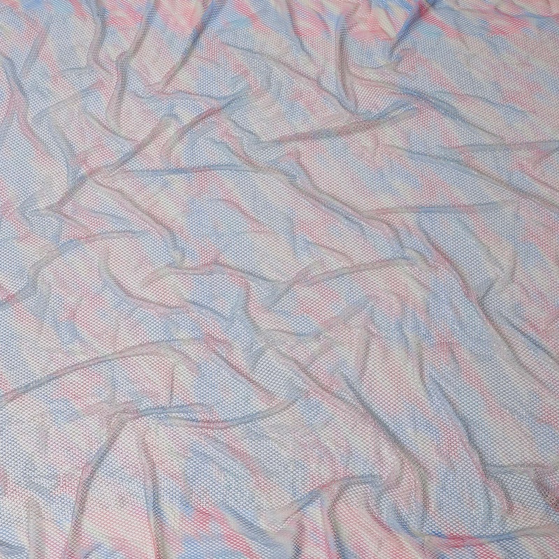 Rainbow Gradient Crystal Embellished Nylon Mesh Tulle Fabric, 150cm Width Perfect for Vibrant Costumes and Dcor-D20084