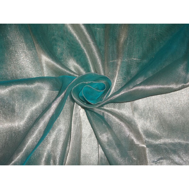 Silk Tissue Organza sheer 44"~wide available in two colors blue/gold