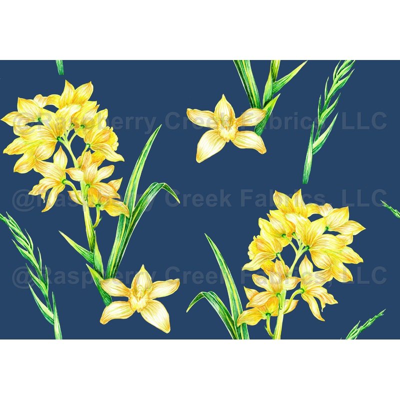 Yellow lilly floral pattern. Brunch of garden's sunny flower illustrations. Plain color background. Summer, sunny vibes.