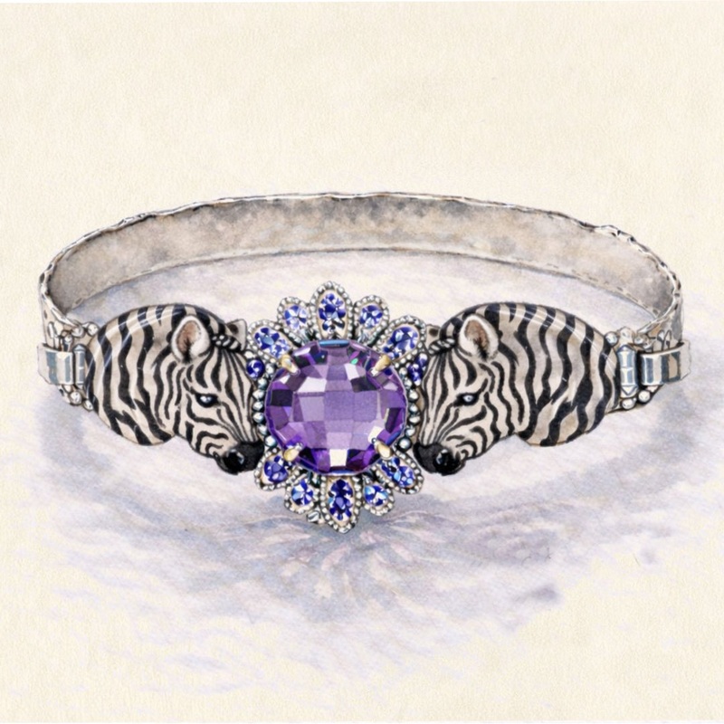 Zebra Amethyst and Tanzanite Bangle