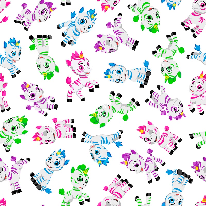 Zoonicorn Group Toss on White Fabric