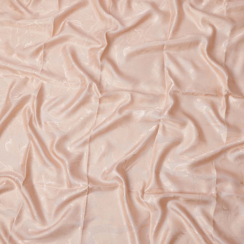 Peach Pure Silk Satin Fabric with Subtle Metallic Finish, 140 Cms Width, China-D25330
