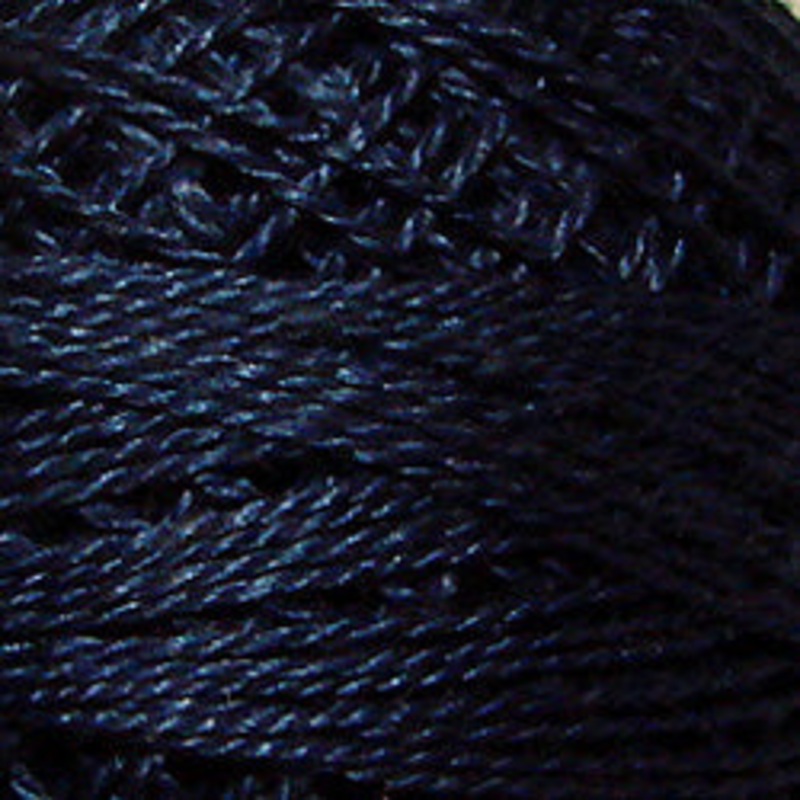 Valdani 114 Marine Blue Solid - Perle/Pearl Cotton Size 12, 109 yard ball - PC12-114