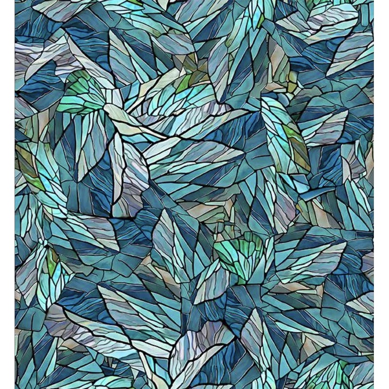 Sunlit Bears Stained Glass 31563 Teal Q - QT Fabrics - Geometric Kaleidoscope Window - Quilting Cotton Fabric