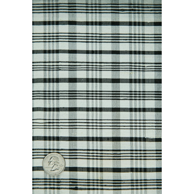 Black White 152 Plaid Silk Shantung