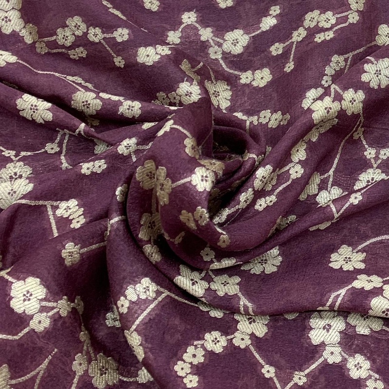 Dupion Silk Zari Jal Brocade