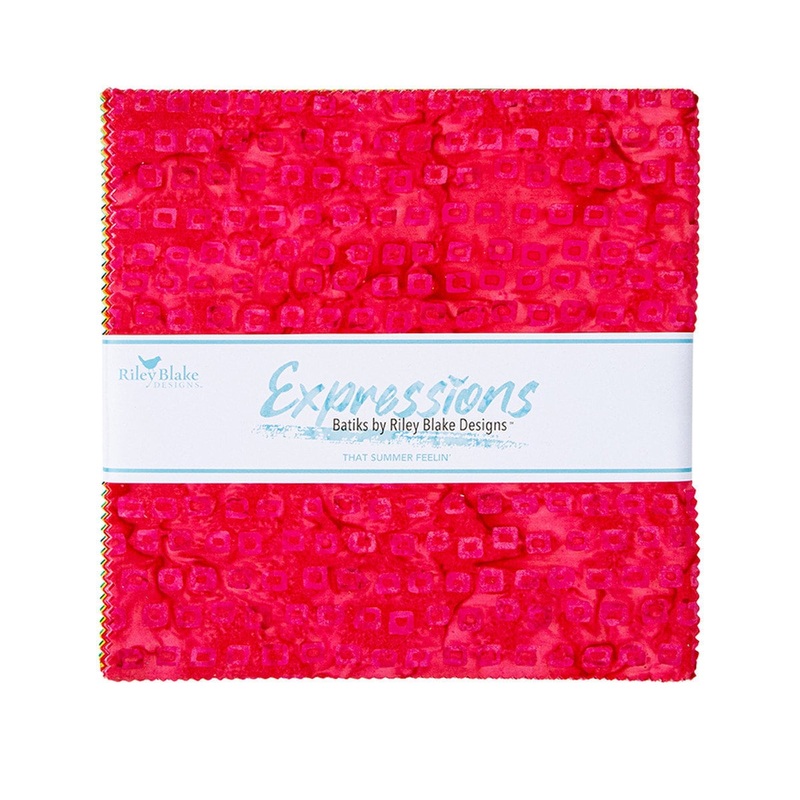 SALE Batiks Expressions That Summer Feelin' Layer Cake 10" Stacker Bundle - Riley Blake - 42-Piece Precut - Quilting Cotton Fabric
