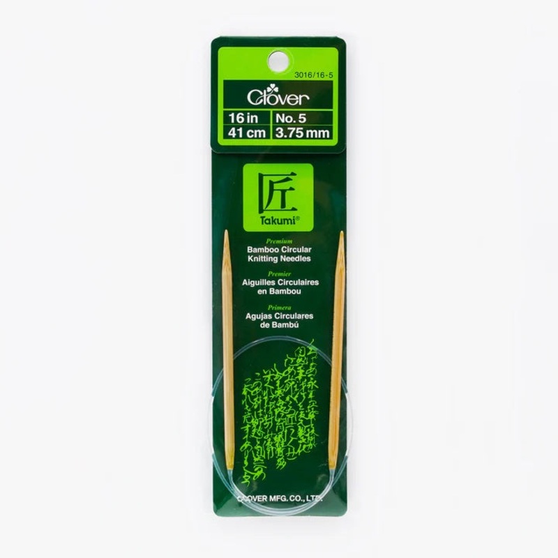 Takumi Bamboo Knitting Needles Circular 16" No. 5 (3.75mm) CL-301616-5