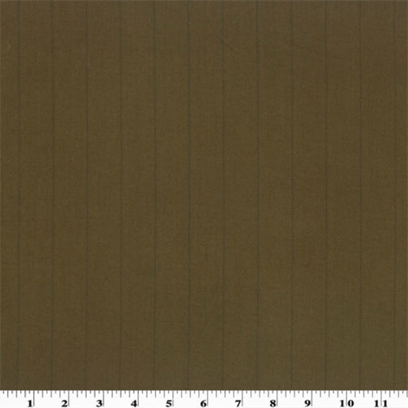 Dark Carmel Brown Wool Pin Stripe Suiting Fabric