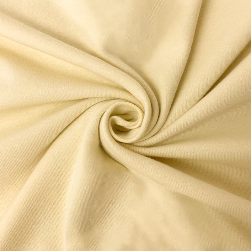 Yellow Organic Cotton Solid 1X1 Rib Knit Fabric