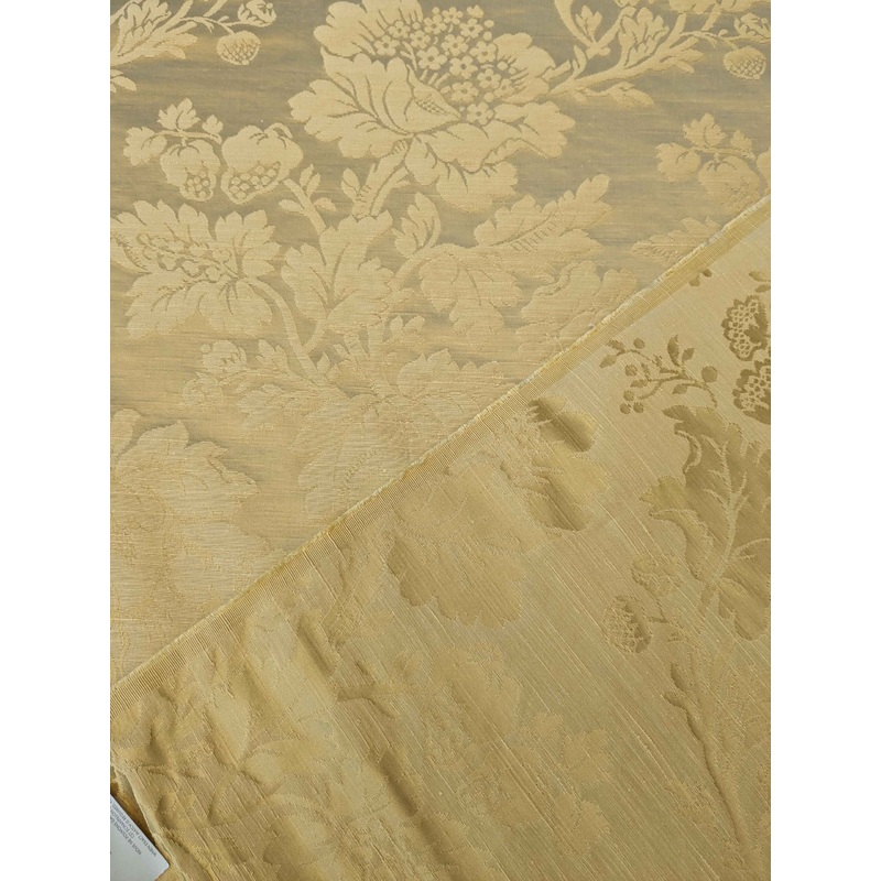 2y Lelievre Paris Damas Delacroix Soufre Cotton Damask Gold Botanical Floral Large Pattern Historic Renaissance MSRP USD 522/y