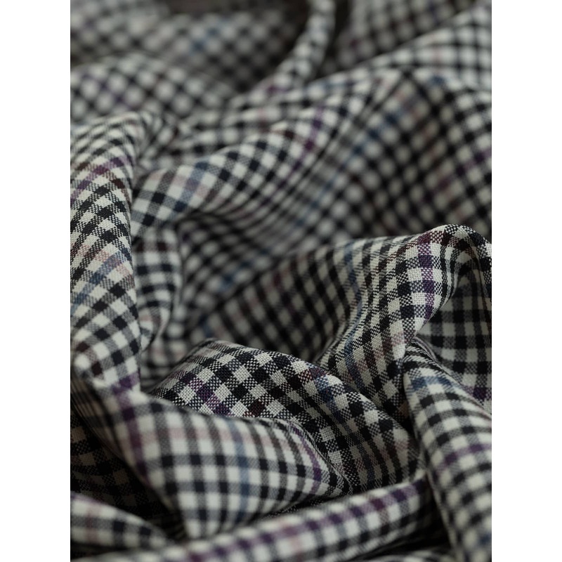 Wool Worsted Oxford Gingham - Berry Mix