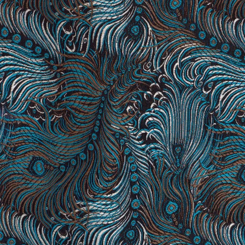 Yaya Han Brocade Peacock 58" Teal Fabric Per Yard