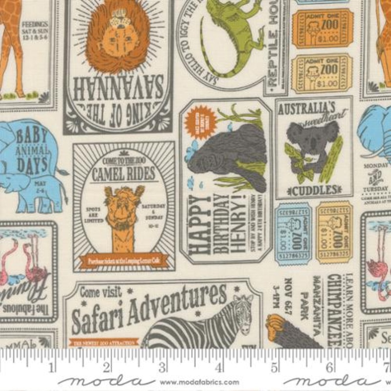 Animal Park Fun Vintage Zoo Text in Dove 20965 11