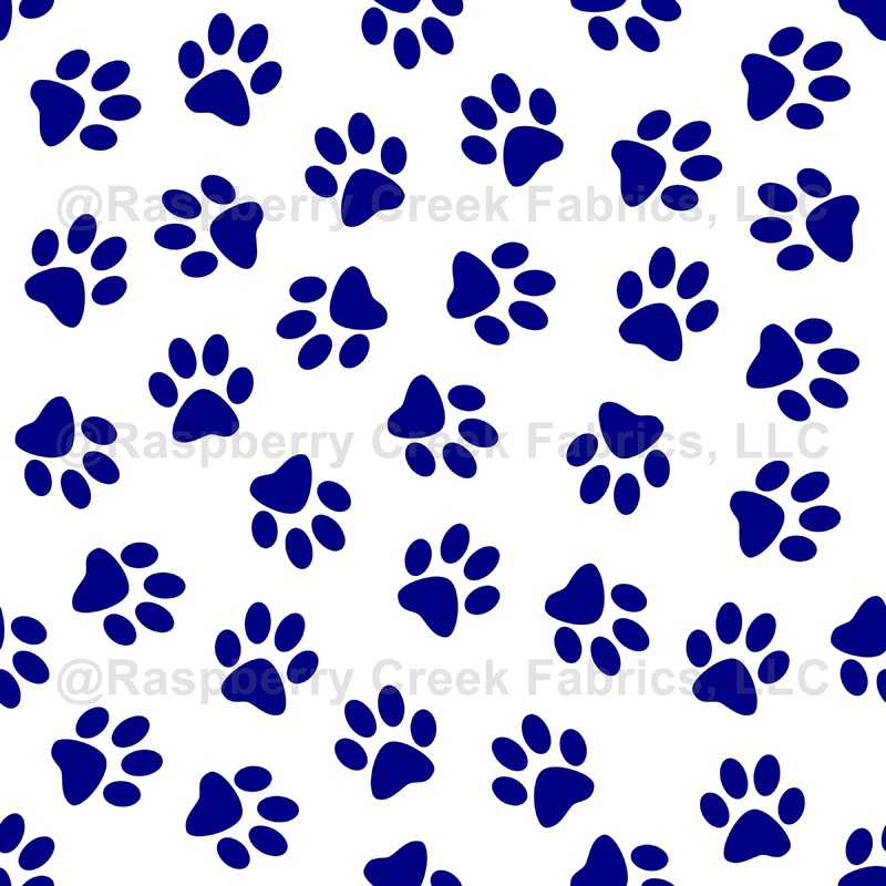 Pattern Of Paws, Dog Paws, Cat Paws, Navy Blue Paws
