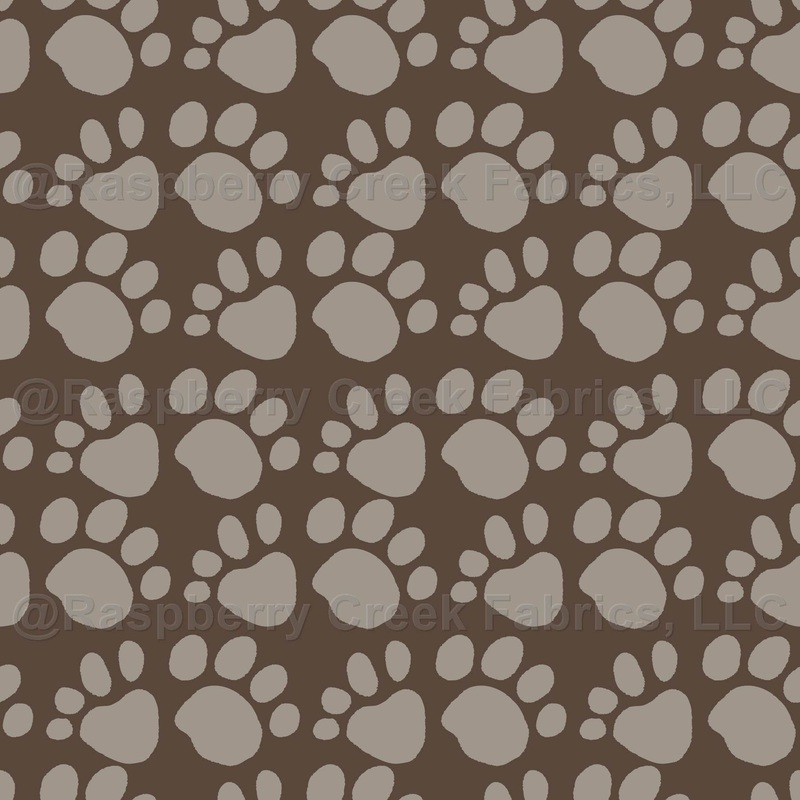 Paw Prints in Gray and Brown Hand Drawn, ChristineTripp Cat Collection